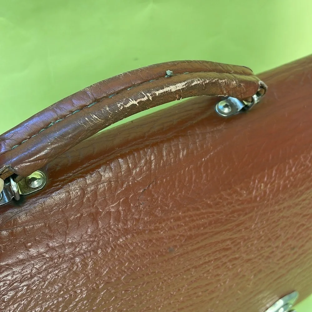 Vintage 70’s reddish brown/silver leather laptop case